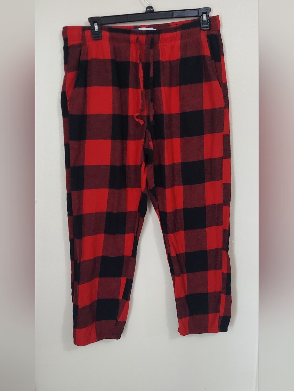 Old Navy Red and Black Plaid Fleece Joggers